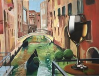 Godard Wine Art Godard Wine Art Gondola Watching (Framed)